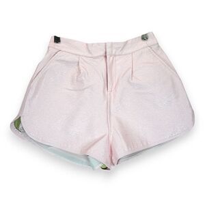 Grey Lab Pink Faux Vegan‎ Leather Short XS Elastic Back Pocket Shorts